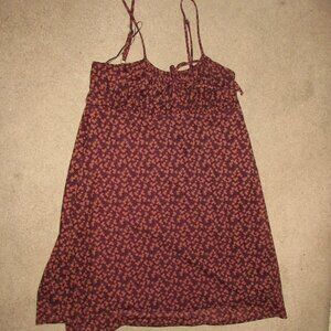 EUC Aeropostale Burgundy Flowered Sun Dress